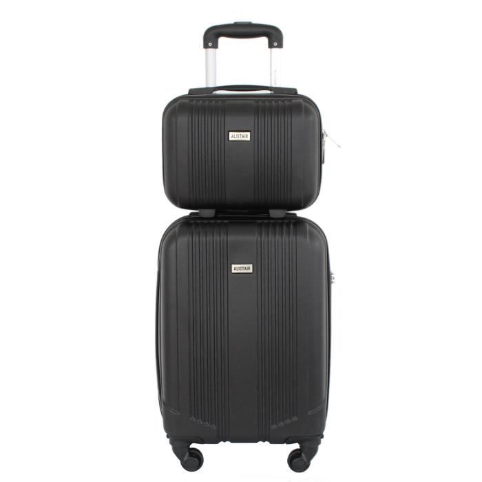alistair airo 2.0 – valise taille cabine 52cm et vanity – abs ultra légère et résistante - spécial compagnie low cost – noir