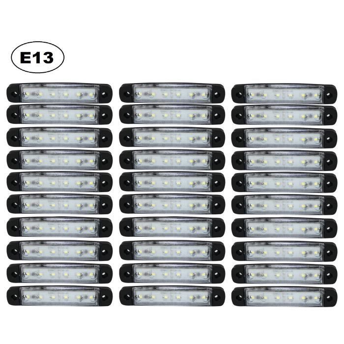 Lot De 6 Feux De Gabarit LED 24V - Rouges - Pour Camion, Caravane, Remorque - Universel