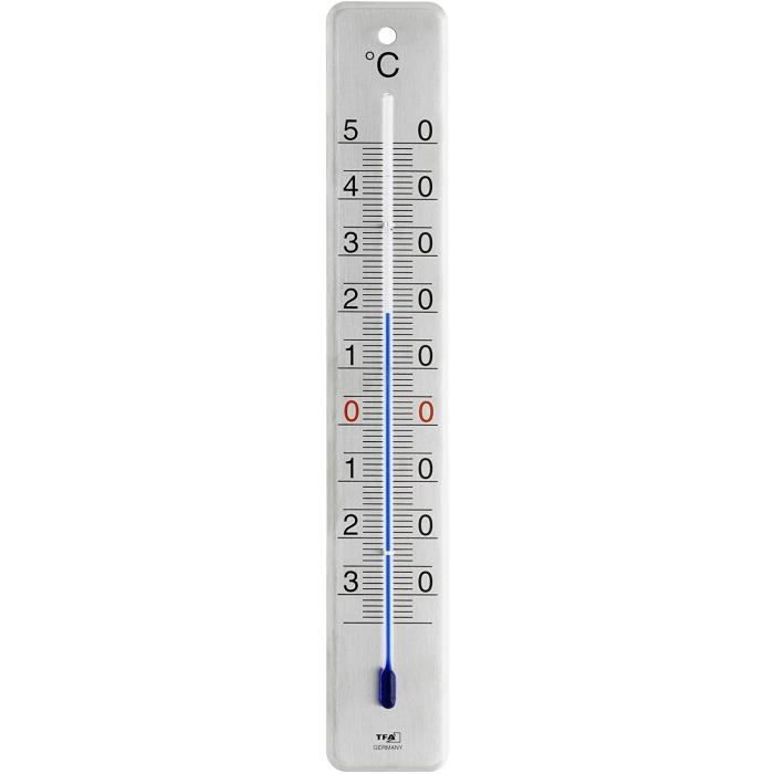 Thermomètre analogique d'intérieur ou d'extérieur, en Acier Inoxydable,  résistant aux intempéries, 12.2046.61, argenté A249 - Cdiscount Jardin