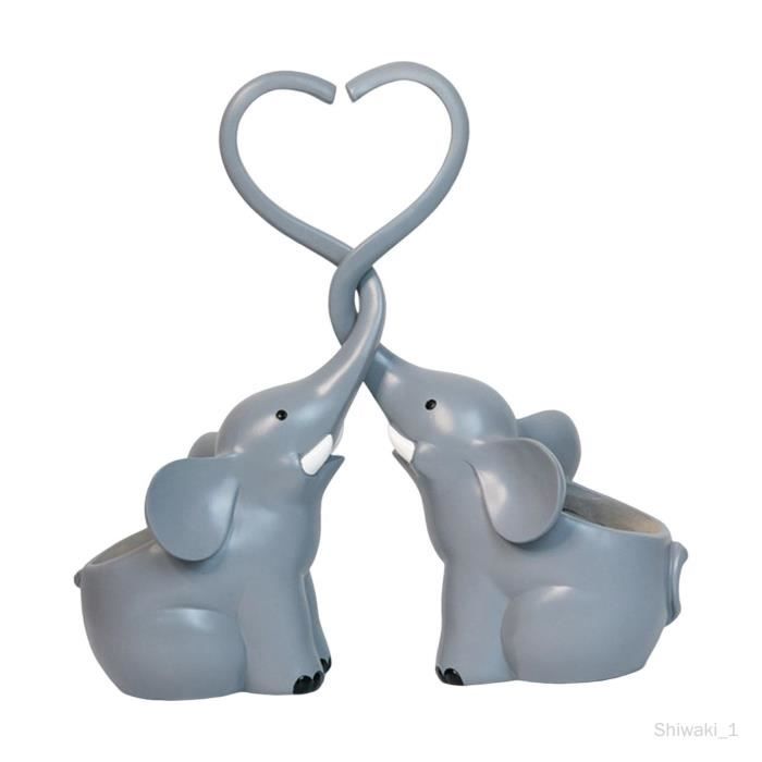 Mini Pots Jardinière Animaux - Éléphant Gris & Lion Jaune - Déco Jardin Maison