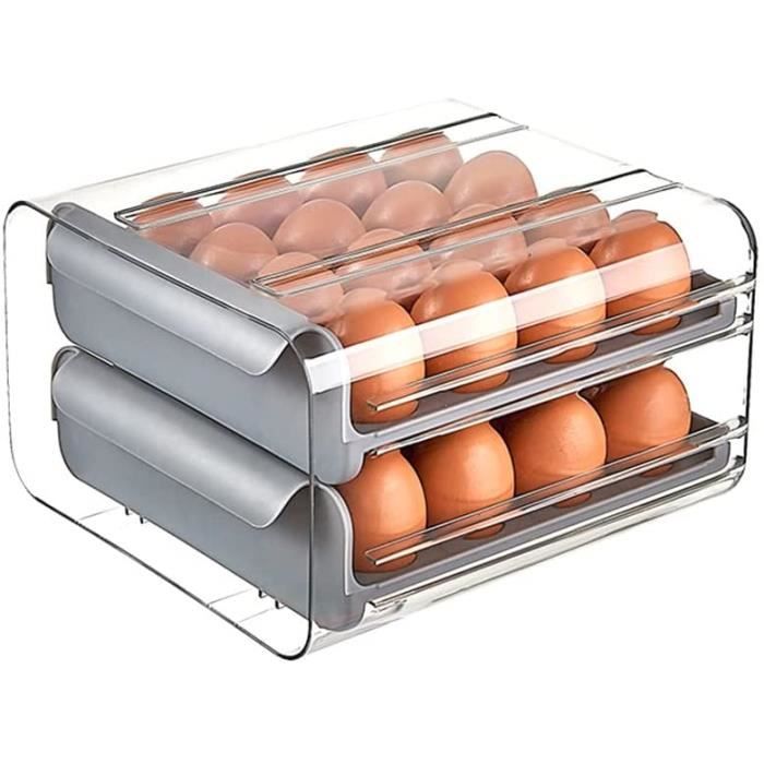 Récipient à œufs - ZGEER - Double couche - Plastique - Compatible congélateur - Compatible lave-vaisselle