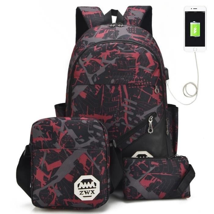 Ensemble Cartable À Motif Camouflage 3 En 1, Sac À Bandoulière ...