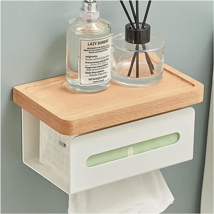 Serviteur wc,porte-papier toilette mural en bois,pour salle de bain