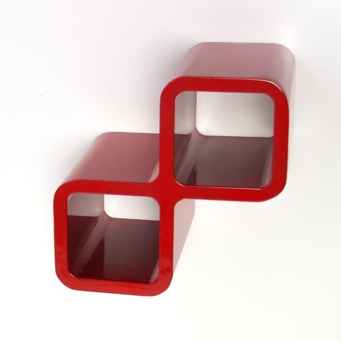 Cube Design Rétro Mur Étagère Cd Rack Étagère Murale Multi Rouge[u4232 ...