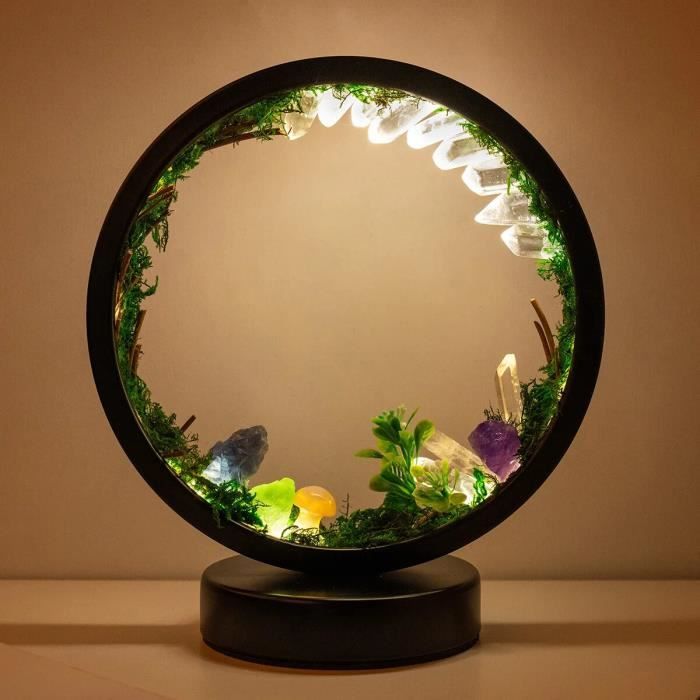 Lampe dambiance forêt en cristal naturel LED aste quartz naturel forêt veilleuse chambre bureau lumière décorative