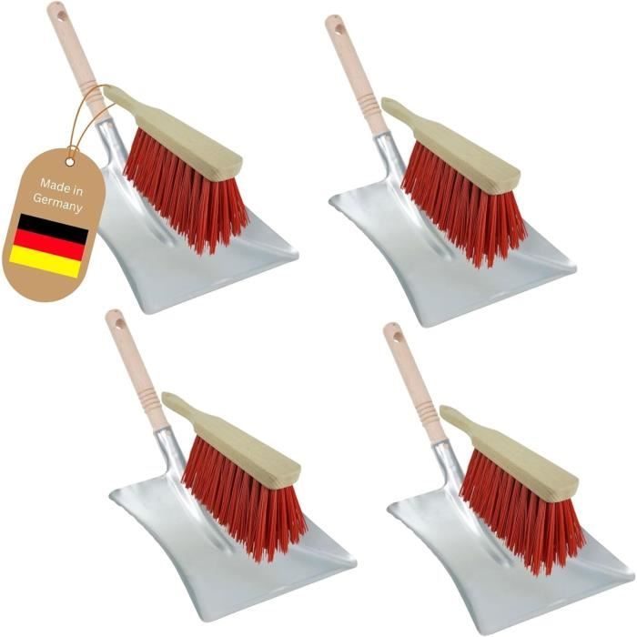 Balayette En Poils De Cheval Kerbl - Lot De 2 Brosses Marron Avec Manche En Bois 33cm