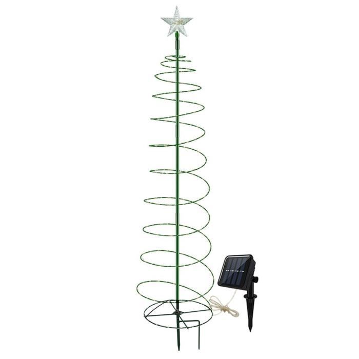 Lampe solaire en spirale pour sapin de Noël,art du fer,lampadaire de