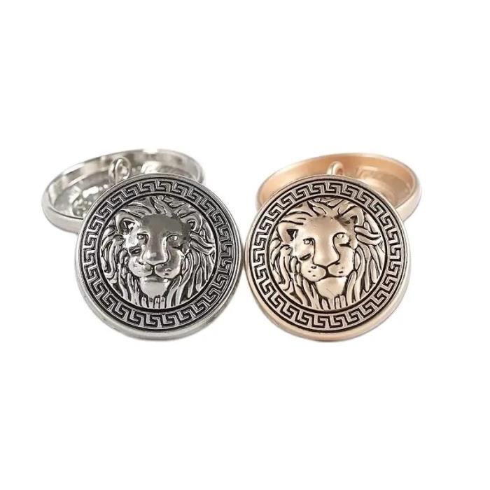 Boucles D'oreilles Clips Vintage ROSSI PARIS Tête De Lion Doré - Diamètre 20mm - Occasion