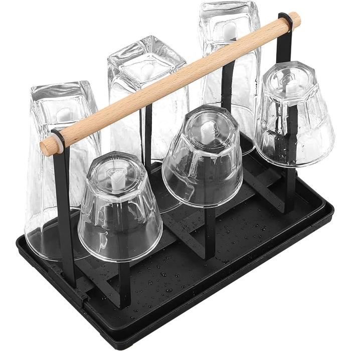 Égouttoir Bouteilles Porte-Bouteille Métal 6 Étagères Avec Tapis Drainage - Noir Multifonction
