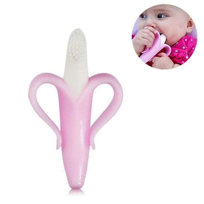 Bebe Brosse A Dents Silicone Molaire Stick Banana Rose Cdiscount Puericulture Eveil Bebe