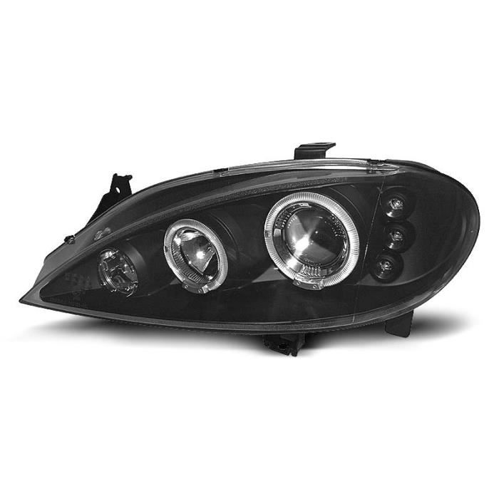 Paire de feux phares Renault Megane 99-02 angel eyes noir (E10)