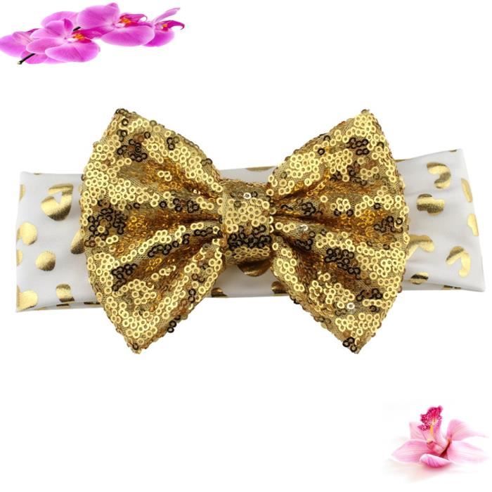 1 Joli Bandeau Bebe Fille Blanc Avec Gros Nœud Dore Cdiscount Au Quotidien