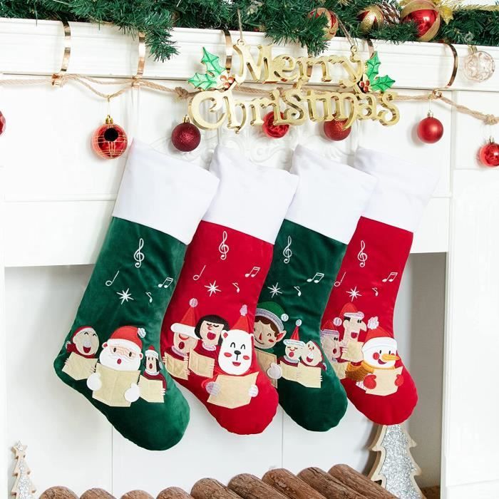 Chaussette de Noël, jolie chaussette tricotée, à suspendre à la Chaussette de Noël, jolie chaussette tricotée, à suspendre à la