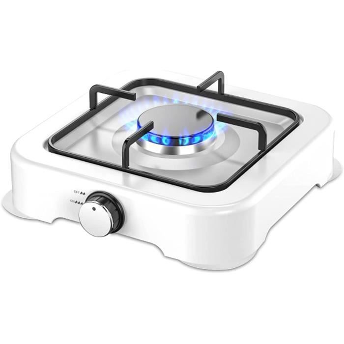 SUPER EGO SEH024800 Cuisinière à Gaz Portable 2 Feux - Blanc 60x10x30 Cm