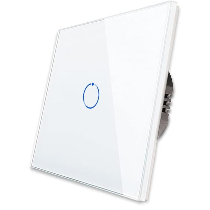 Interrupteur Mural,black Touch Three--interrupteur Tactile Mural En Verre Trempé, 1-2-3 Voies, 1