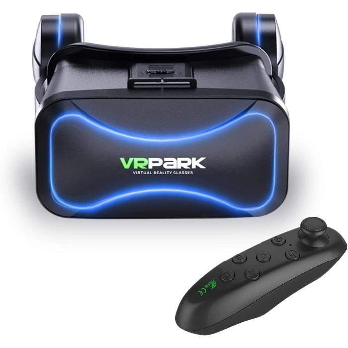 Casque VR Compatible/iOS/PC, réalité virtuelle avec poignée sans Fil,  Lunettes VR pour Jeux immersifs dans Les Films 3D avec Vision panoramique à  360