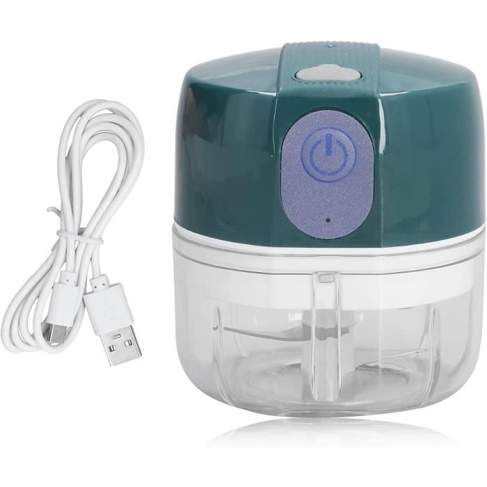 Mini Hachoir à Ail Électrique Portable USB - Robot Cuisine Pour Ail Oignons Viande