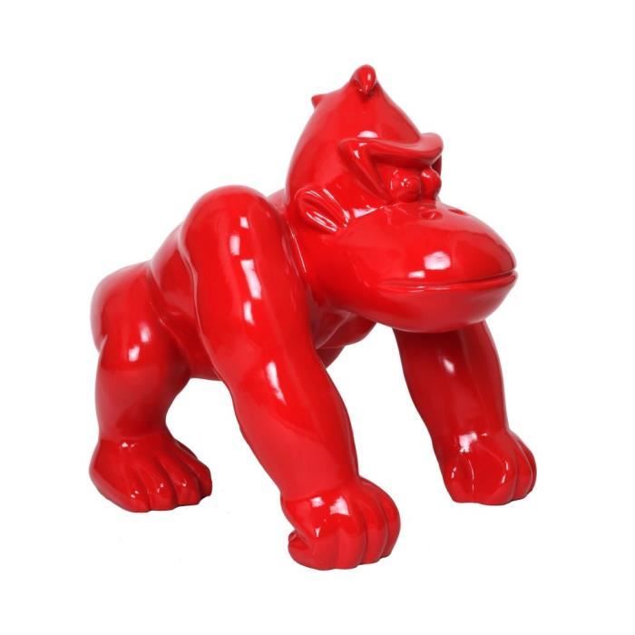 Statue en résine donkey kong gorille singe rouge 70 cm Cdiscount Maison