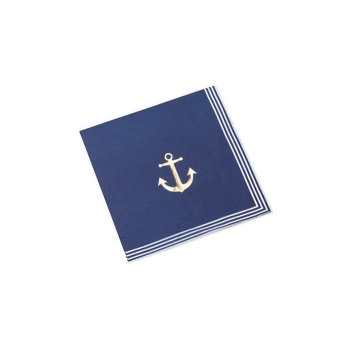 Serviettes en papier design &anchor motif ancre marine-dark blue 20 serviettes par paquet