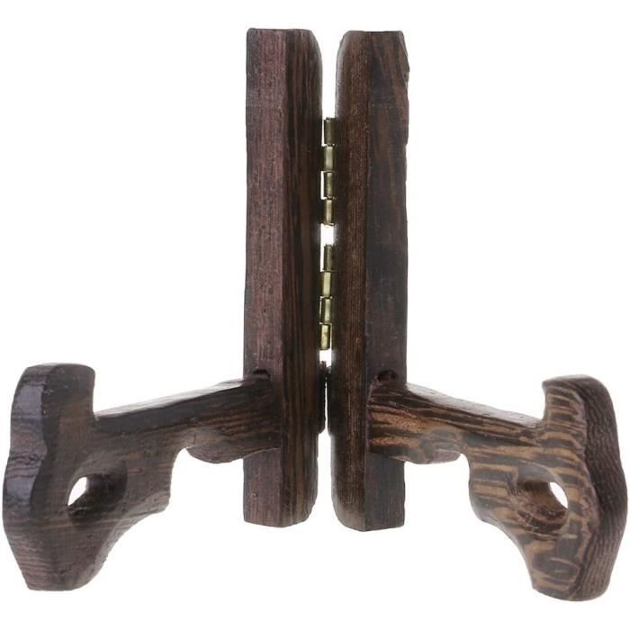 3 Supports Assiettes En Bois - Présentoir Décoratif Pour Plaques, Livres, Cadres Photos Et œuvres D'art