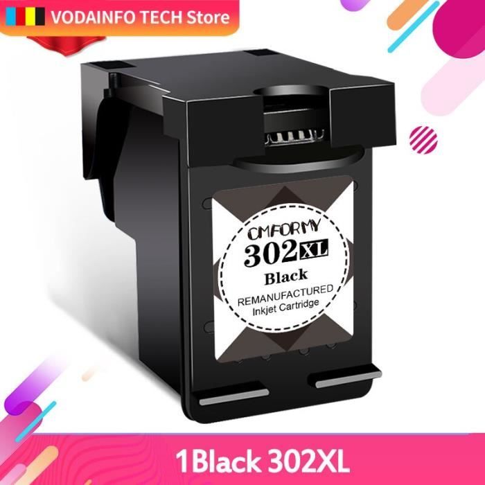 Pack 2 cartouches N° 302 XL 302XL Noire et Couleur pour imprimante HP  DeskJet 3632 + un surligneur PLEIN D'ENCRE - Cdiscount Informatique