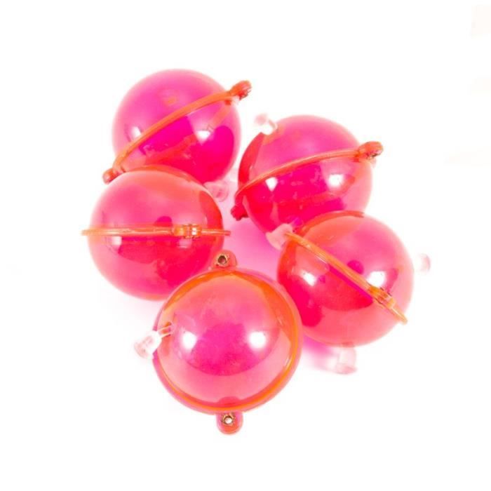 LUOFANG Lot De 5 Flotteurs De Pêche En ABS – Boules Creuses Détachables – 4 Tailles (25 à 47 Mm) – Rouge Et Bleu