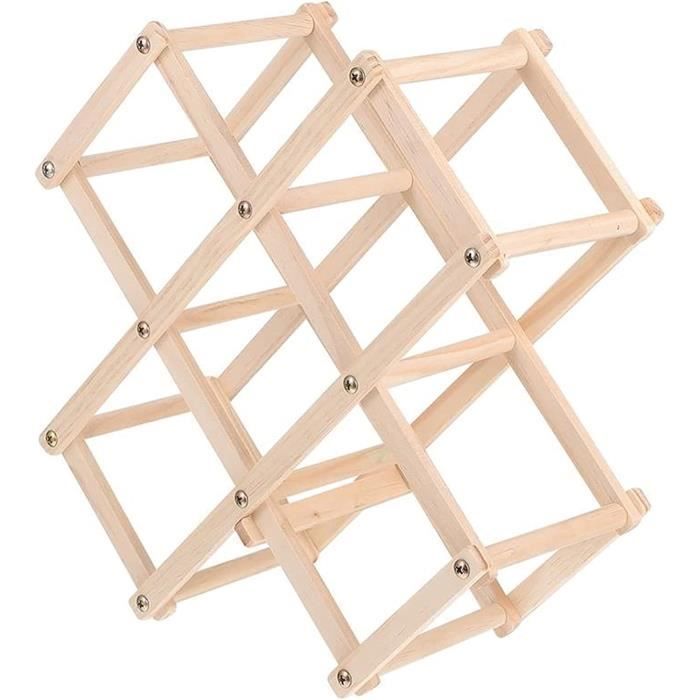 VEVOR Étagère à Bouteilles Modulaire 42 Bouteilles - Casier à Vin Bambou 7 Niveaux Avec Comptoir