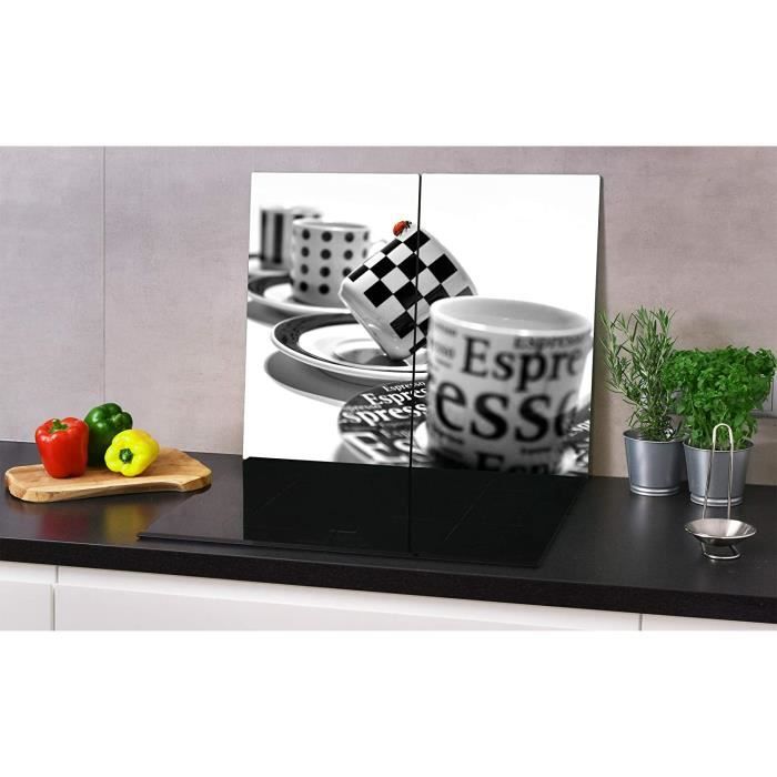Mer et mer 30 cm x 52 cm Où est Nemo ? Récipient corail Z4L Lot de 2 cache-plaques en verre pour cuisinière à induction