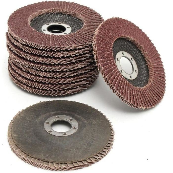 Lot de 10 disques à lamelles en acier inoxydable 125 mm Grain 120 Lot de 10 disques à lamelles en acier inoxydable 125 mm Grain 120