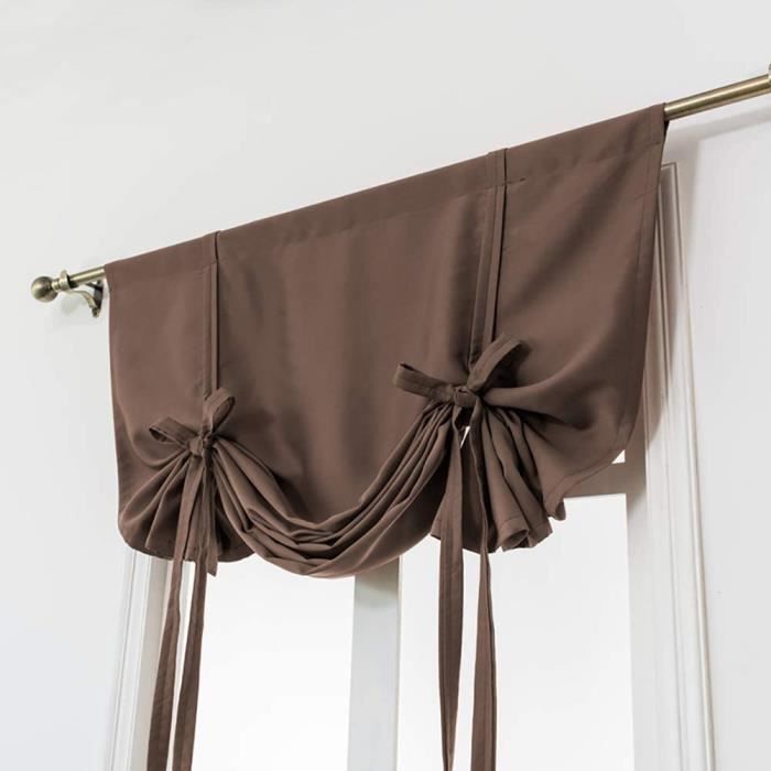 Rideau Occultant Réglable Tie Up - Marron - Passe-tringle - Uni ...
