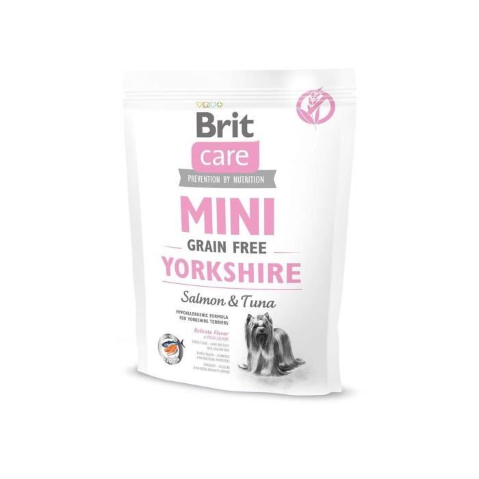 Croquettes - BRIT CARE - Mini Grain Gratuit Yorkshire - Sans céréales - Saumon & Thon - 400 g