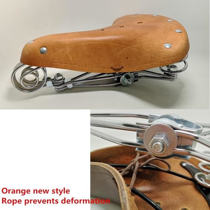 Cyclisme - ancienne Selle Cuir pour vélo marque WHITE STAR à