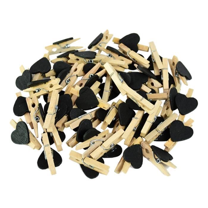 Lot De Mini Pinces à Linge En Bois Teinté Bronze - Longueur 25 Mm - Pour Scrapbooking, Décoration Mariage, Bricolage, Décoration Rustique - 5