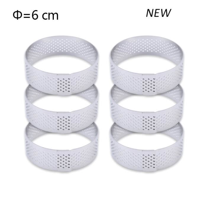 Tiamu Lot De 12 Cercles à Gâteau Ovales Perforés - Moules Résistants à Chaleur Pour Mousses, Tartes, Quiches Et Beignets