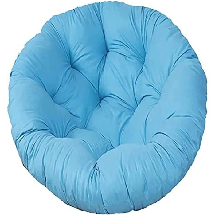 Coussins de Chaise en Coton et Lin, Ronde Coussin Imprimé Mignon Confortable Épaisé Tatami Coussin de Siège Moelleuses pour Jardin/Cuisine/Bureau/ Plancher/Salon (40x40cm,Chat Bleu