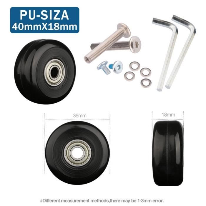 Roulettes De Valise Universelles - Lot De 4, Diamètre 56mm, Largeur 12mm, PVC Silencieux - Pour Réparation Valise