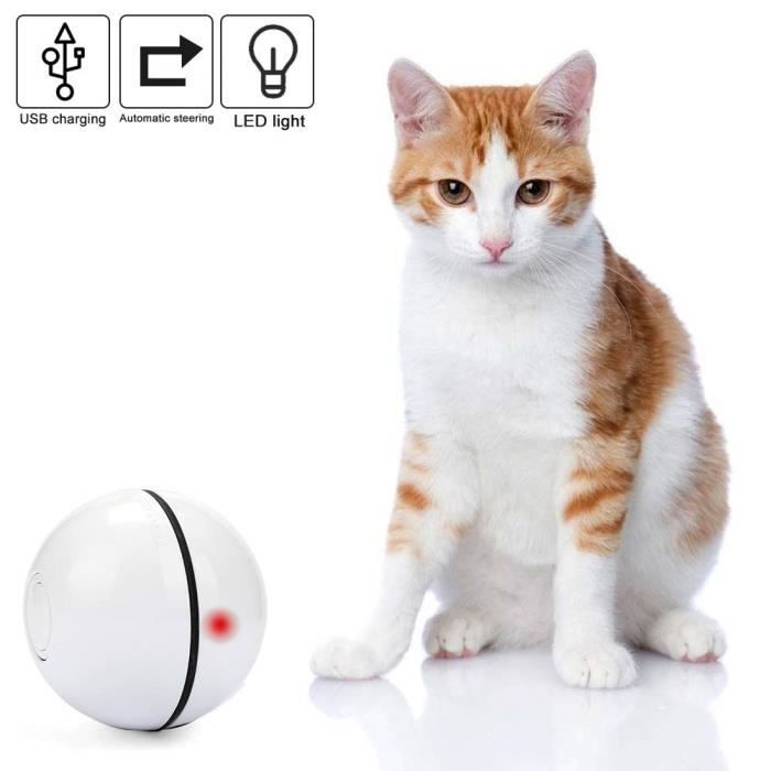 Meilleurs prix pour Jouet pour chat - ZGEER - Boule Rotative Automatique - Lumière LED - Rechargeable USB - 360 Degrés