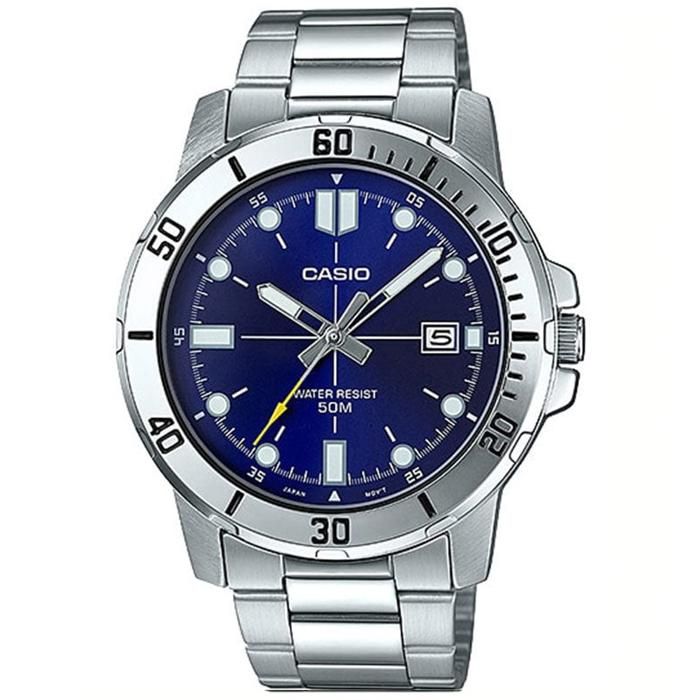 Montre - Casio - MTP-VD01D-2B - Quartz - Bleu - Acier inoxydable