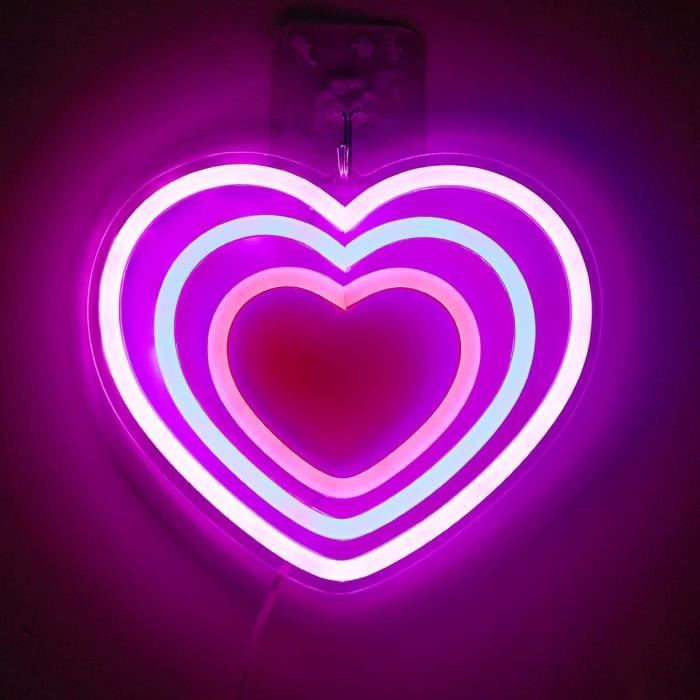 Lampe Sur Pied Néon En Forme De Cœur - Lumière LED Romantique Pour Chambre Et Événements