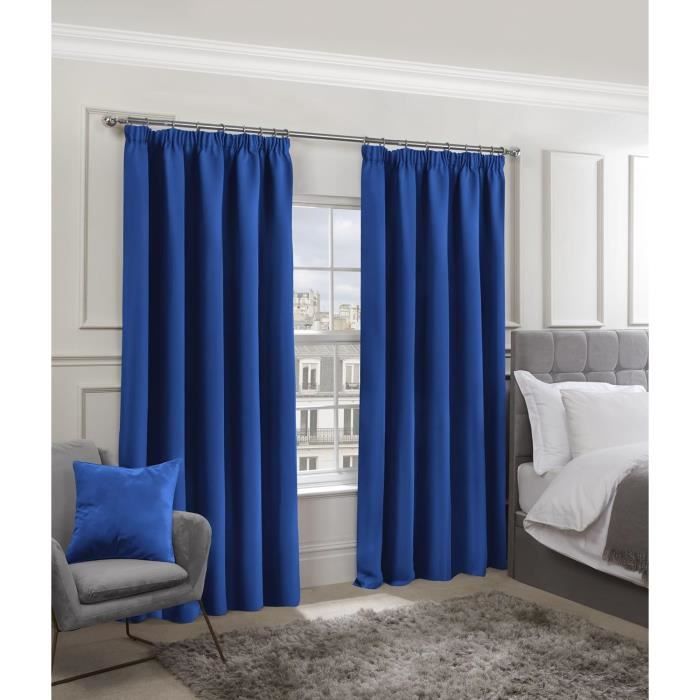 Lot De 2 Rideaux Extra Larges En Satin Super Doux 100 % Occultant Thermique À Œillets Pour