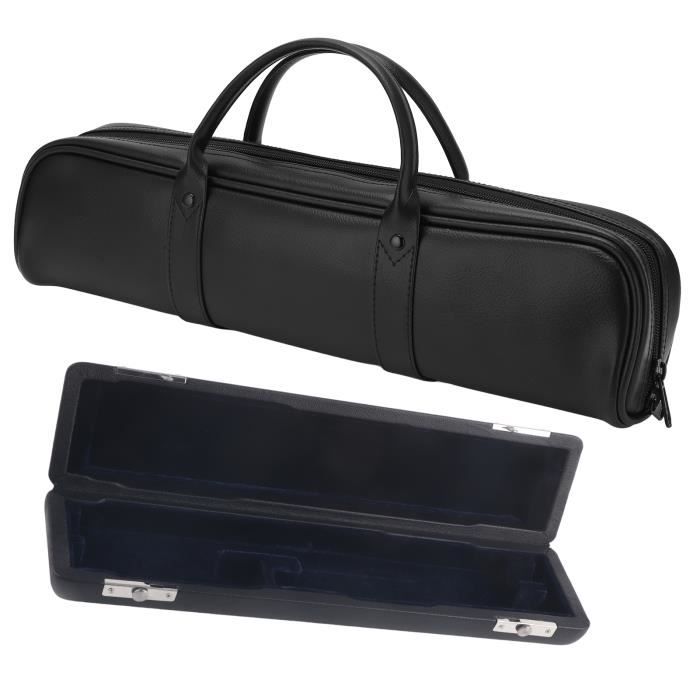 Zoegneer Étui Compact En Cuir Pour Flûte 16 Ou 17 Trous - Intérieur Velours Noir, Léger Et Élégant