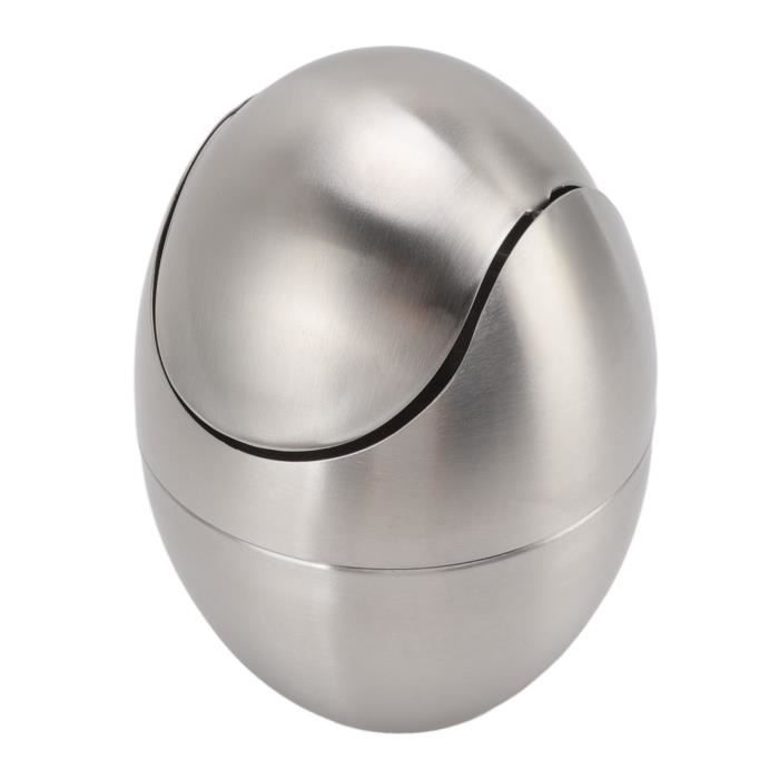 HERCHR Mini Poubelle, Poubelle De Comptoir Dorée Avec Couvercle, Petite Poubelle, Petite Poubelle En Acier Inoxydable Avec Couvercle Pivotant Pour
