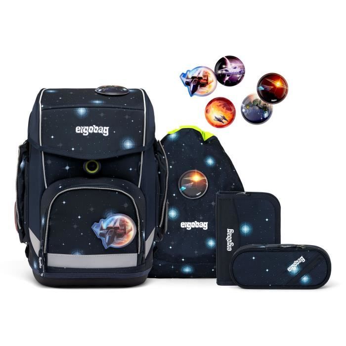 sac à dos scolaire pack ergobag 6 pièces RaumfahrBär Glow new