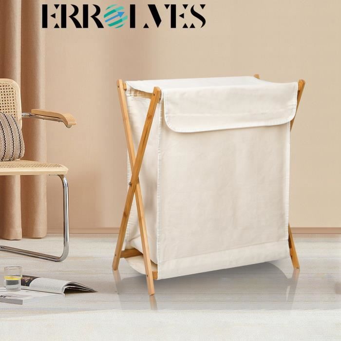 Panier à Linge,Panier En Bambou Et Osier Fait à La Main Avec Gaze,anti