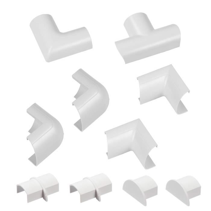 Kit Goulottes 1m 20x10mm Blanc - D-LINE