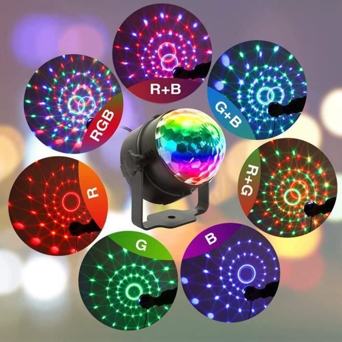Boule Disco Litake 2 Pack - 7 Couleurs - Commandé Vocale Et Télécommande - 6W - Pour Fête, Mariage, Club