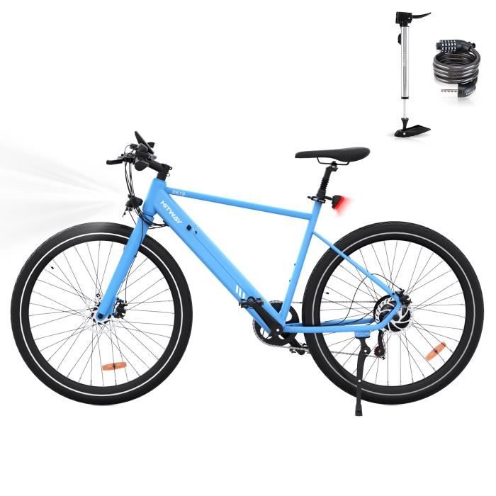 HITWAY Vélo Électrique 700C VAE - E-BIKE VTT Batterie 36V 12Ah - Moteur 250W - Shimano 7 Vitesses - Vélo Électrique de Montagne Bleu