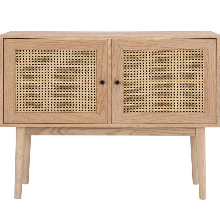 Buffet 2 portes en bois et cannage naturel 100 cm - Eden Buffet 2 portes en bois et cannage naturel 100 cm - Eden