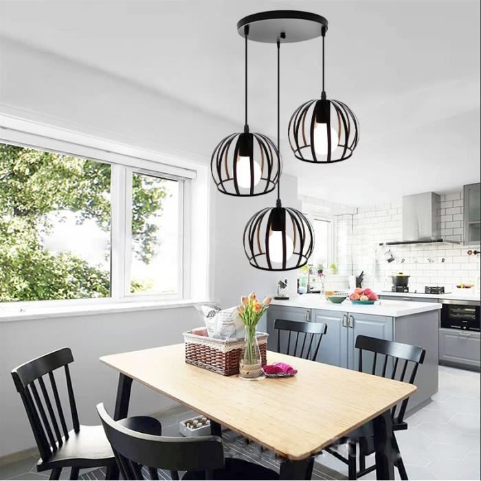 IDEGU Vintage Pendelleuchte Mit Käfig-Design – E27 Deckenlampe In Schwarz Für Wohnzimmer & Mehr