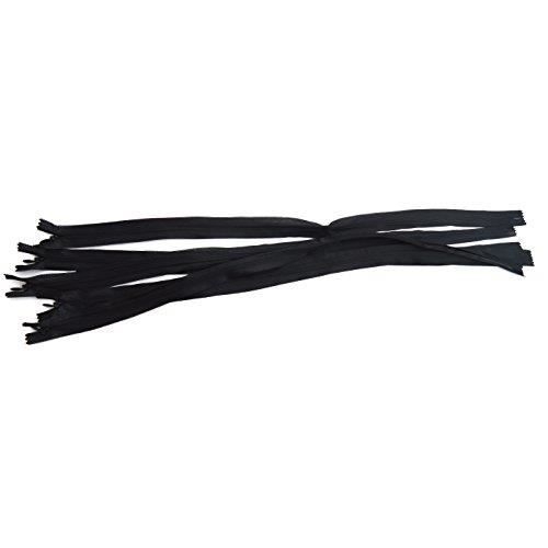 LEDUC Lot de 5 Fermetures éclair Invisibles Plastique Noir 60 cm